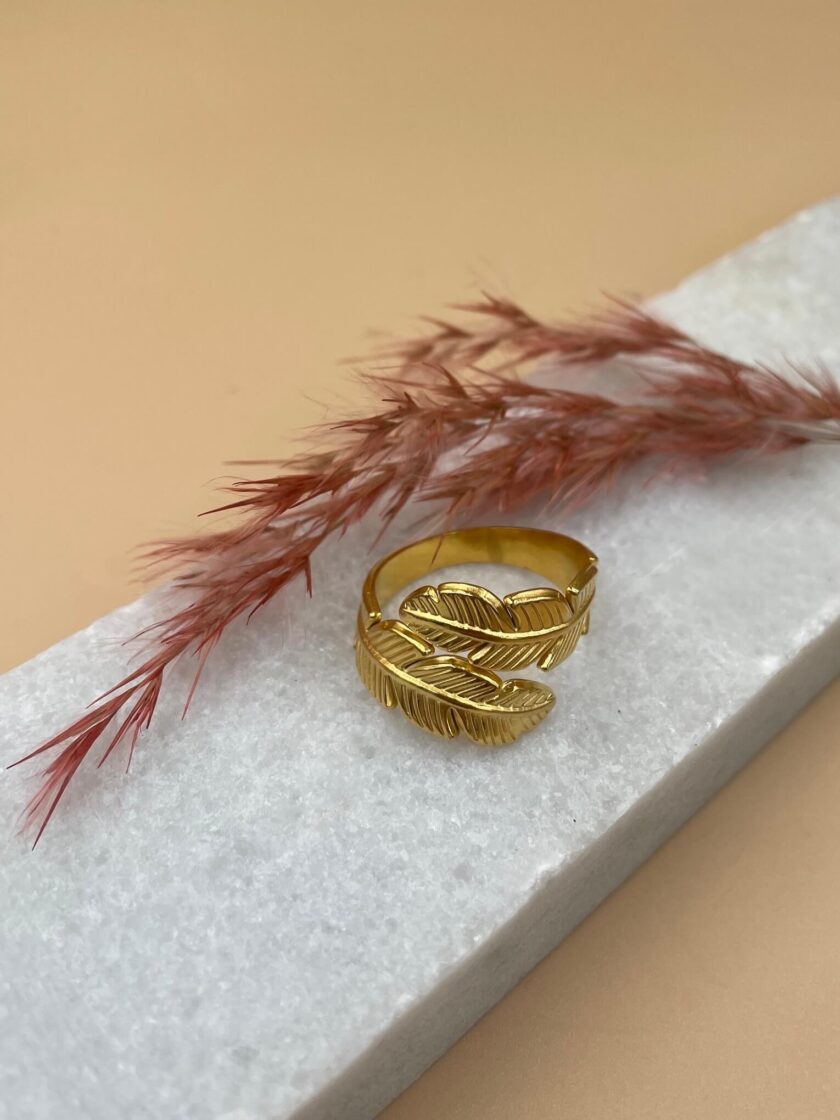 Δαχτυλίδι Feather χρυσό