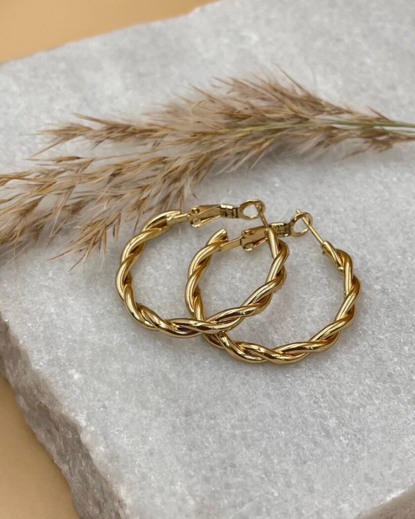σκουλαρίκια braid χρυσό