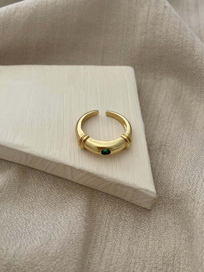 δαχτυλίδι minoan πράσινο χρυσό