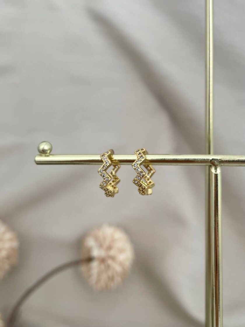 σκουλαρίκια κρίκοι pointy χρυσό ατσάλι