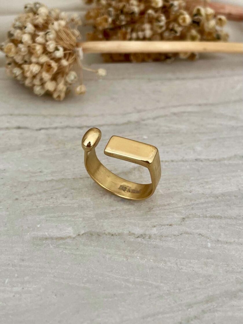 Δαχτυλίδι mors ατσάλι χρυσό minimal ανοιγόμενο