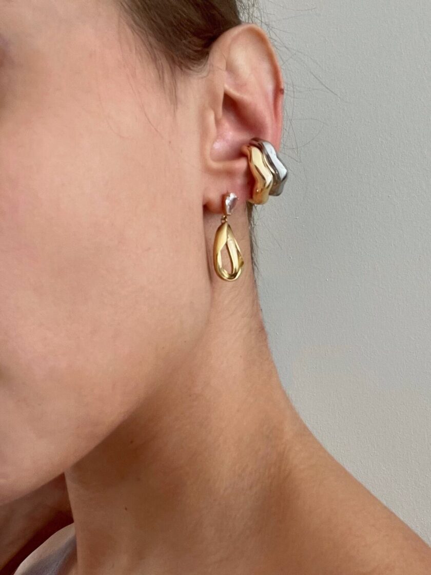 ear cuff scape χρυσό ασημί ατσάλι minimal