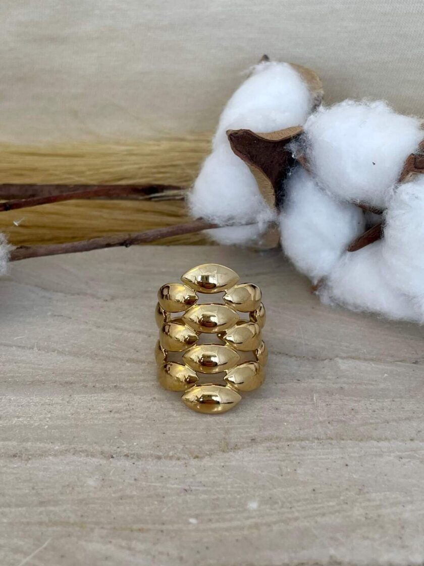 δαχτυλίδι bubbles χρυσό επιχρυσωμένο ανοξείδωτο ατσάλι ανοιγόμενο ρυθμιζόμενο μέγεθος maximal statement jewelry