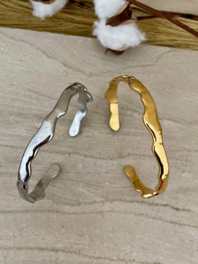 drip ατσάλινο βραχιόλι από ατσάλι ανοξείδωτο ατσάλι βραχιόλια γυναικεία melt design λιωμένα κοσμήματα γυναικεία χρυσό ασημί