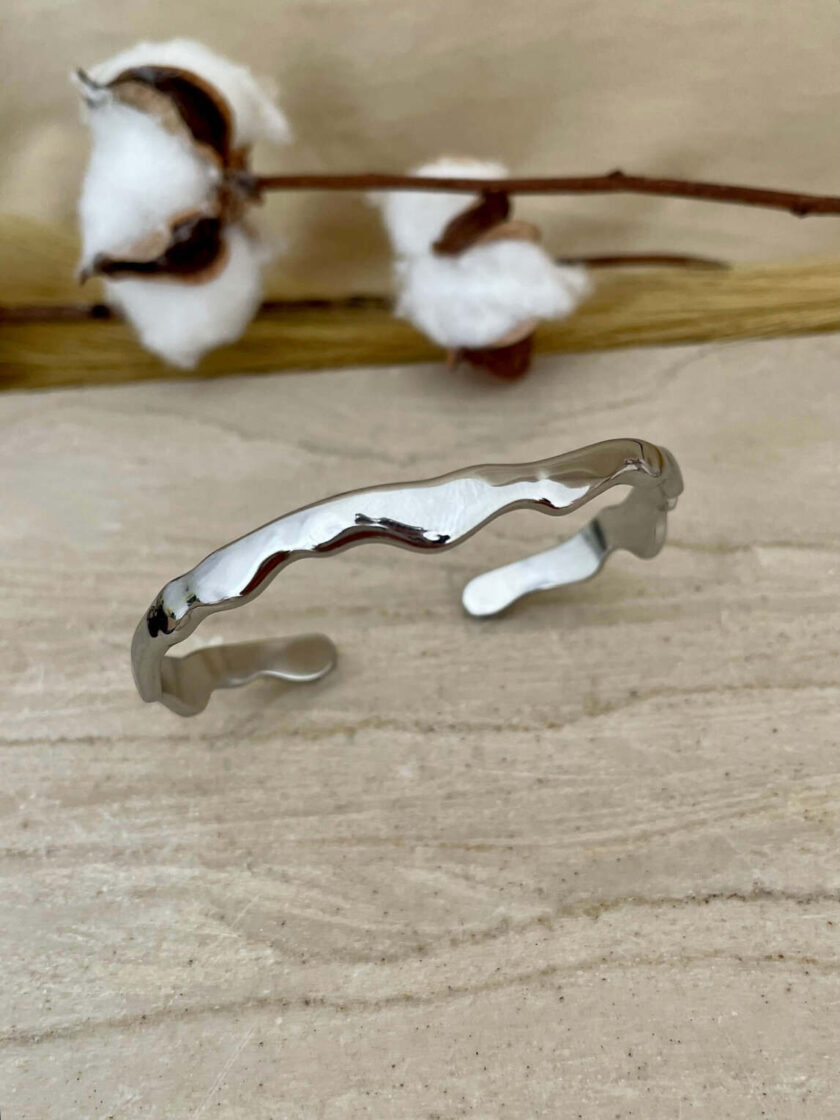 drip ατσάλινο βραχιόλι από ατσάλι ανοξείδωτο ατσάλι βραχιόλια γυναικεία melt design λιωμένα κοσμήματα γυναικεία ασημί