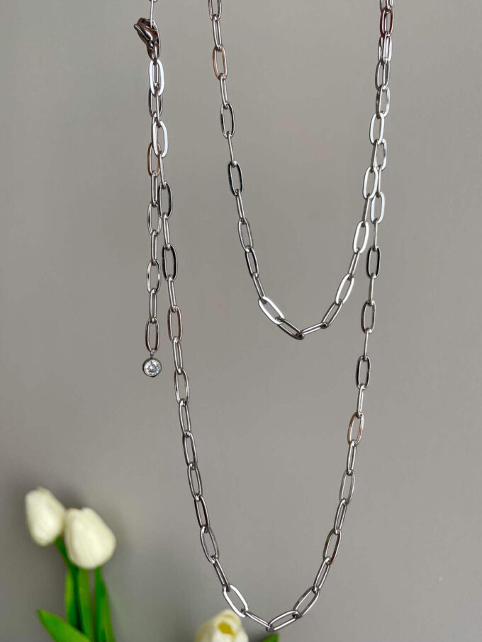sylvana αλυσίδα μέσης από ατσάλι ανοξείδωτο ατσάλι ασημί χρώμα zircon καλοκαιρινά κοσμήματα waist chain