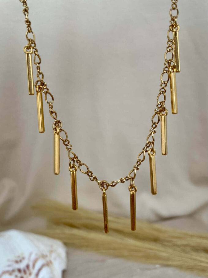 fringe choker κοντό κολιέ χρυσό ατσάλι boho style καλοκαιρινά κοσμήματα γυναικεία κοσμήματα
