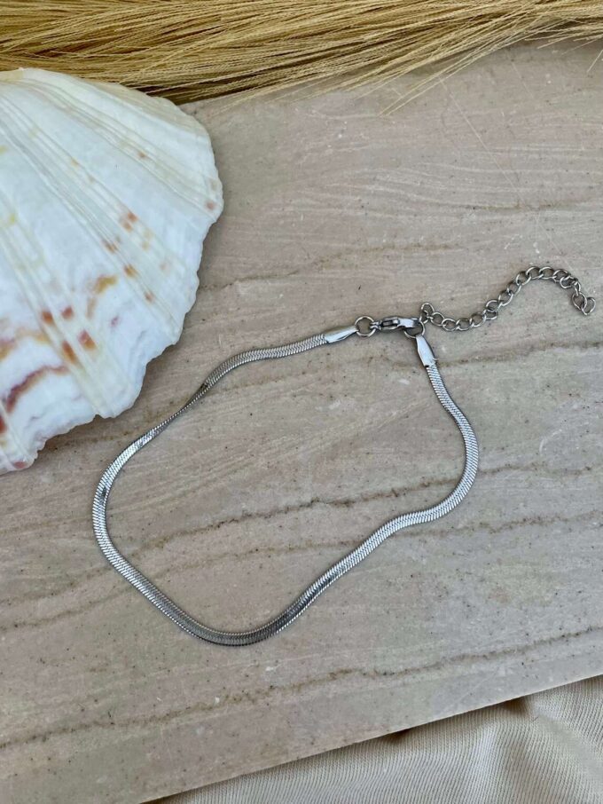 snake silver anklet βραχιόλι ποδιού ασημί ανοξείδωτο ατσάλι γυναικεία κοσμήματα καλοκαιρινά κοσμήματα boho style snake αλυσίδα