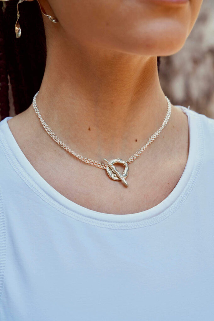 axis necklace sterling silver handmade jewellery χειροποίητο κολιέ ασήμι 925 organic jewelry design κοσμήματα