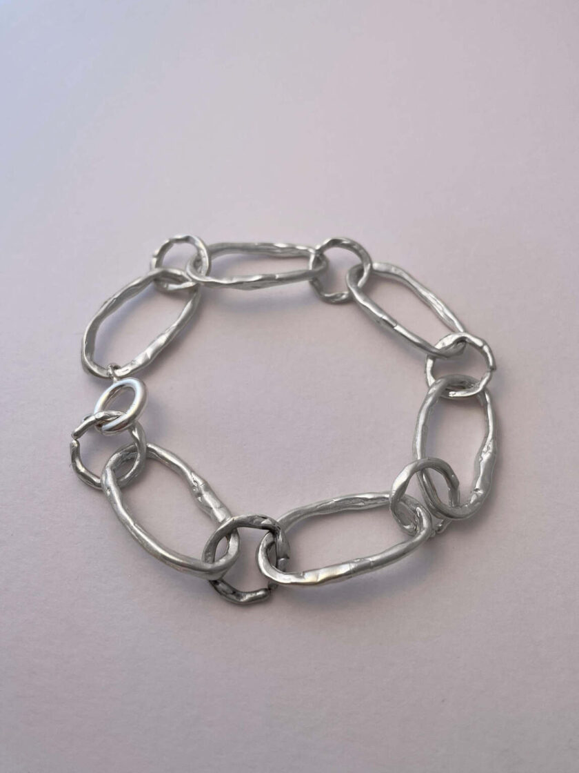 χειροποίητο βραχιόλι αλυσίδα evoke από ασήμι 925 handmade jewellery sterling silver jewelry κοσμήματα organic design