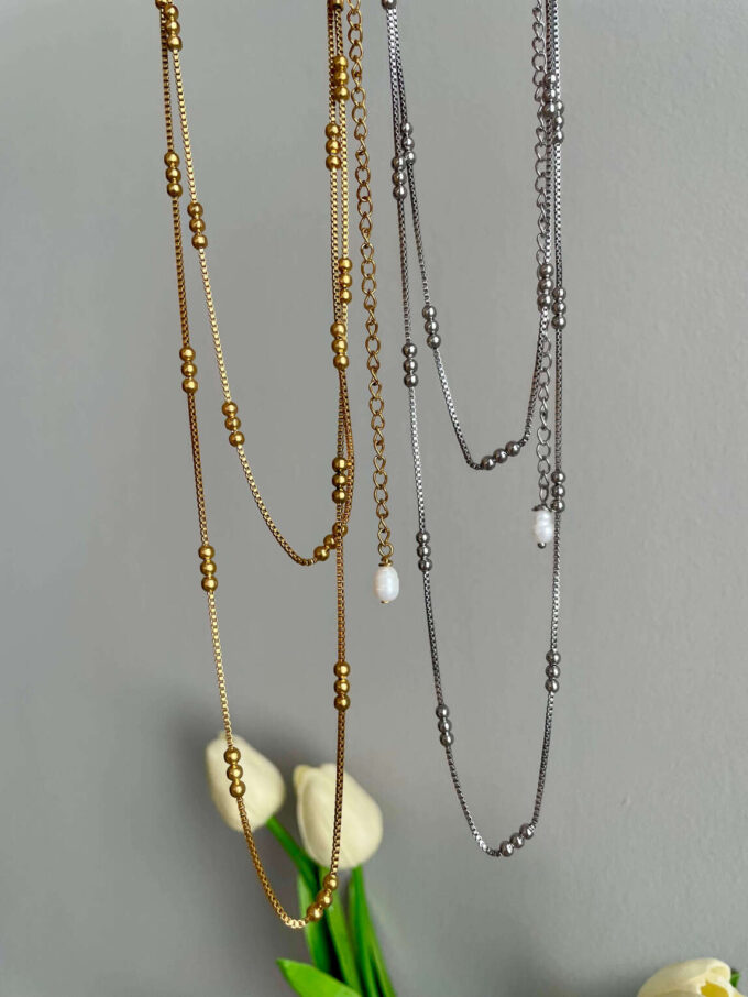 beads αλυσίδα μέσης απο ανοξείδωτο ατσάλι με περαστές χάντρες γυναικεία κοσμήματα body jewelry belly chain waist chain boho chic style χρυσό ασημί